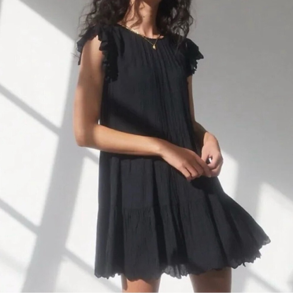 Aritzia Wilfred NWOT La Boheme Sidonie Ruffled Scalloped Mini Dress (Medium) - Picture 4 of 15